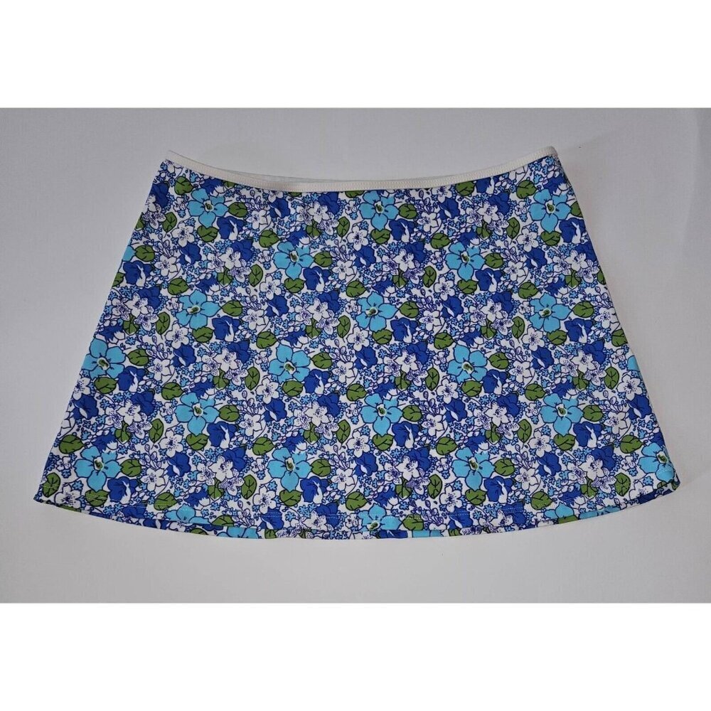 Victoria's Secret Swim Cover-Up Skirt Size XS Blue Green Floral Nylon Blend